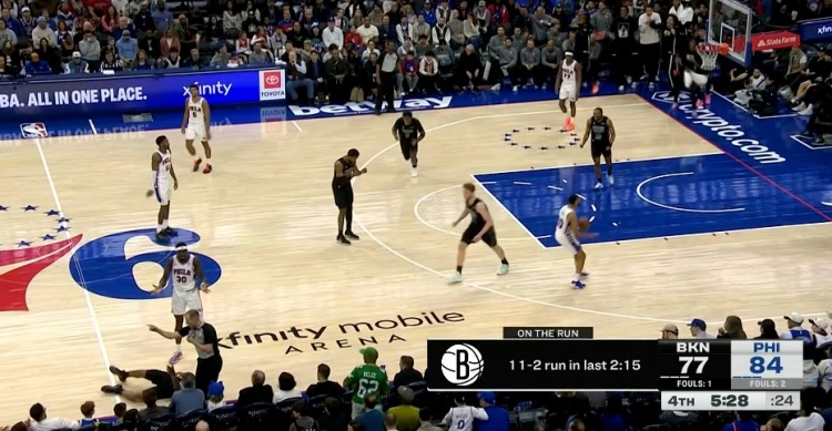 开云官方网站-要翻车？篮网打出一波小高潮反超76人！ 此前一度落后28分